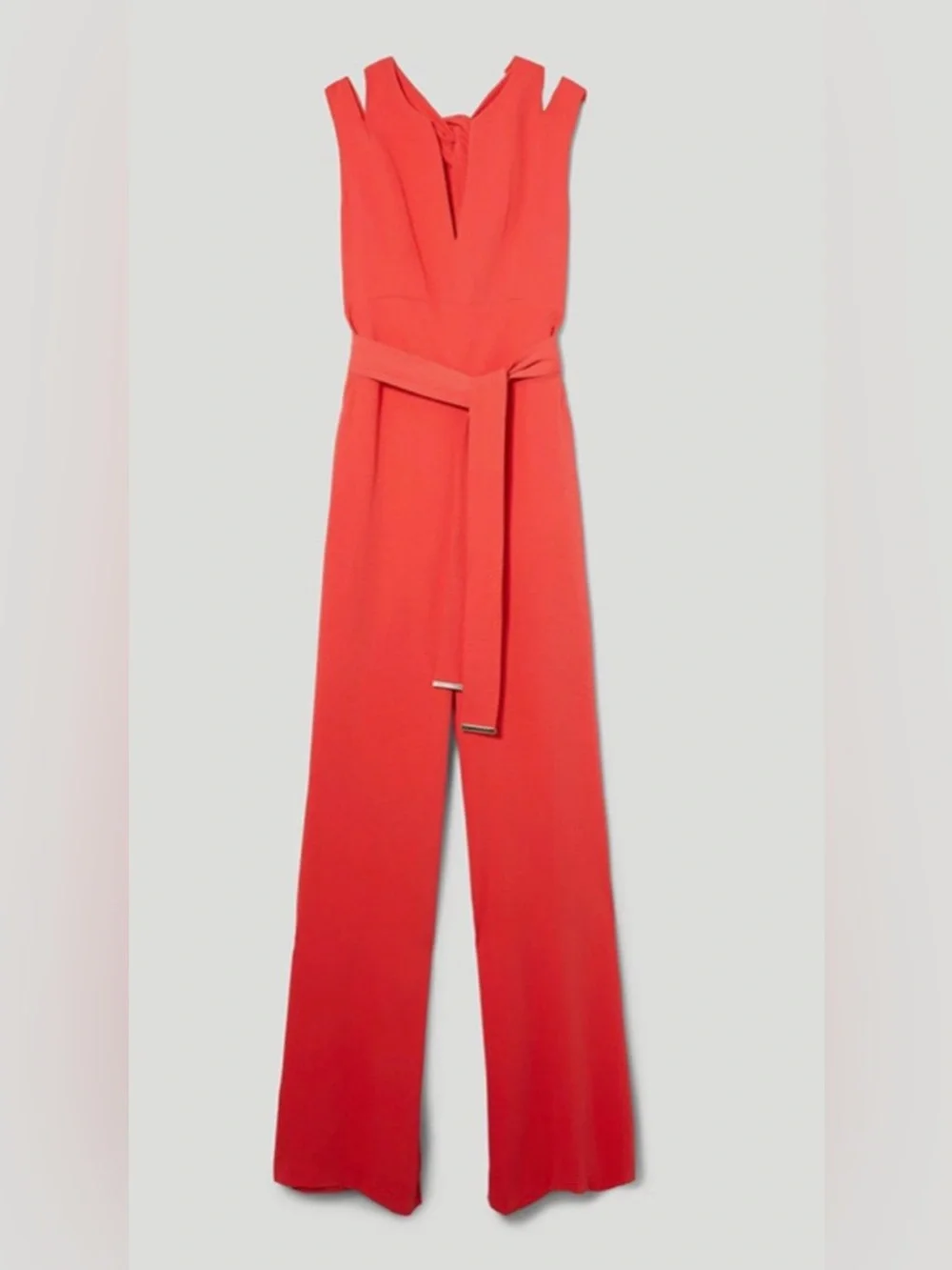Karen Millen Scarlet Wide-Leg Belted Jumpsuit - Picture 8 of 13